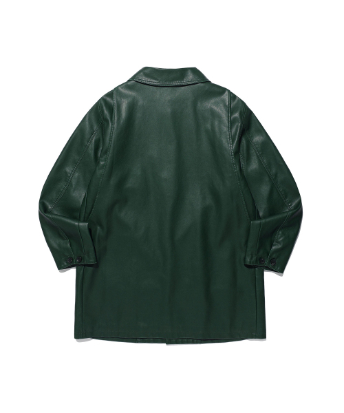 NICE GHOST CLUB(ナイスゴーストクラブ)の「PU LEATHER WORK CAR COAT_GREEN(NG2FFUB840A)(ライダースジャケット・レディース・グリーン・SMALL/MEDIUM/LARGE)」の2枚目の写真