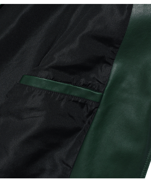 NICE GHOST CLUB(ナイスゴーストクラブ)の「PU LEATHER WORK CAR COAT_GREEN(NG2FFUB840A)(ライダースジャケット・レディース・グリーン・SMALL/MEDIUM/LARGE)」の6枚目の写真