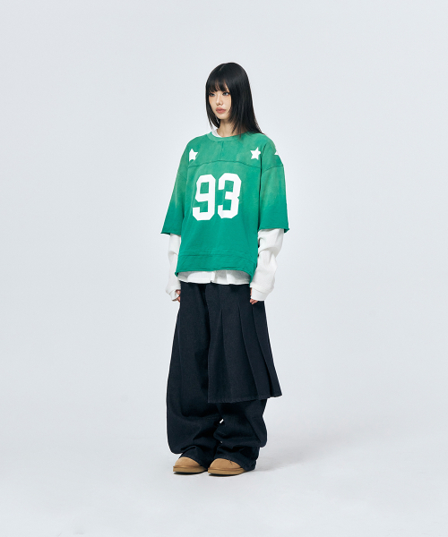 SCHISM INDUCING（スキズムインデューシング）の「FOOTBALL TEE GREEN（Tシャツ/カットソー・レディース・その他・MEDIUM/LARGE）」の16枚目の写真