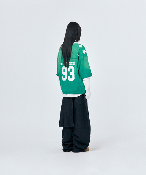 SCHISM INDUCING（スキズムインデューシング）の「FOOTBALL TEE GREEN（Tシャツ/カットソー・レディース・その他・MEDIUM/LARGE）」の15枚目の写真