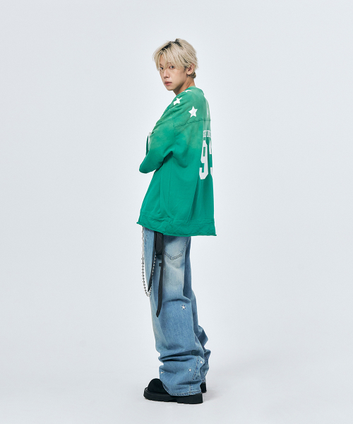 SCHISM INDUCING（スキズムインデューシング）の「FOOTBALL TEE GREEN（Tシャツ/カットソー・レディース・その他・MEDIUM/LARGE）」の10枚目の写真