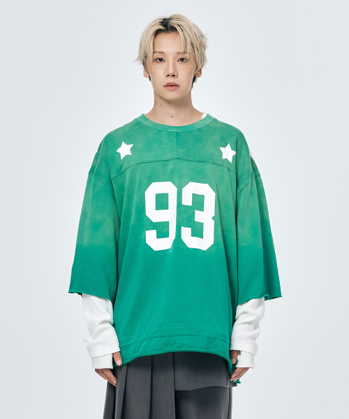 SCHISM INDUCING（スキズムインデューシング）の「FOOTBALL TEE GREEN（Tシャツ/カットソー・レディース・その他・MEDIUM/LARGE）」の7枚目の写真