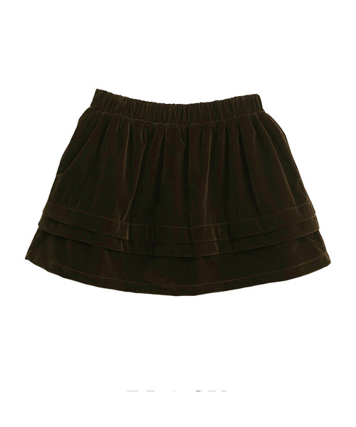 SLOWLOLLI(スローローリ)の「Velvet banding frill skirt_2 Colors(スカート・レディース・ブラック/ブラウン・FREE)」の1枚目の写真