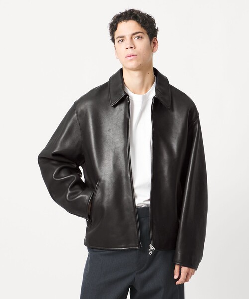 LOEFF＞ ラムレザー バイカー ジャケット UNISEX（ライダース