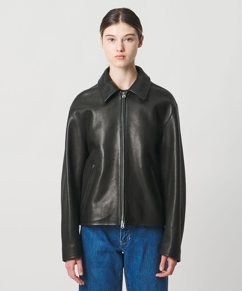 LOEFF＞ ラムレザー バイカー ジャケット UNISEX（ライダース