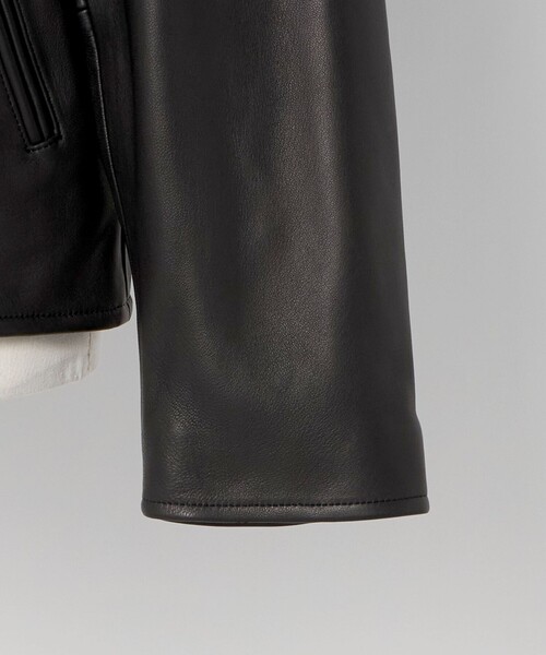 LOEFF＞ ラムレザー バイカー ジャケット UNISEX（ライダース