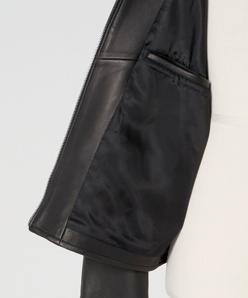 LOEFF ラムレザー バイカージャケット　size0 UNITED ARROWS｜<LOEFF> ラムレザー バイカー ジャケット UNISEX