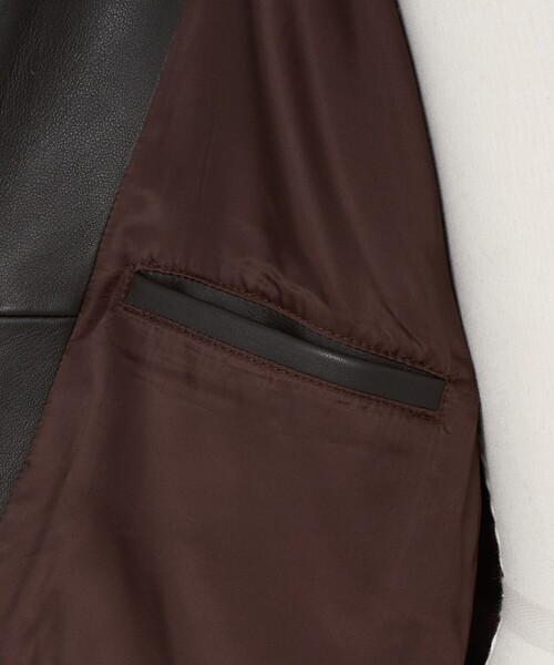 LOEFF(ロエフ)の「<LOEFF> ラムレザー バイカー ジャケット UNISEX(ライダースジャケット・レディース・ブラック/ダークブラウン・0/2/1/00)」の6枚目の写真