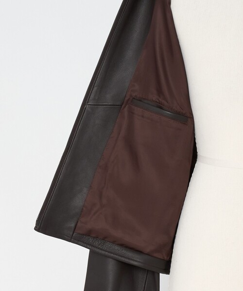 LOEFF(ロエフ)の「<LOEFF> ラムレザー バイカー ジャケット UNISEX(ライダースジャケット・レディース・ブラック/ダークブラウン・0/2/1/00)」の8枚目の写真