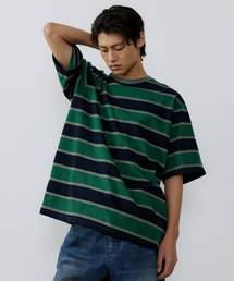 ENDOOR（エンドア）の「Vintage stripe 1/2 t-shirt (vtg green)（シャツ/ブラウス）」