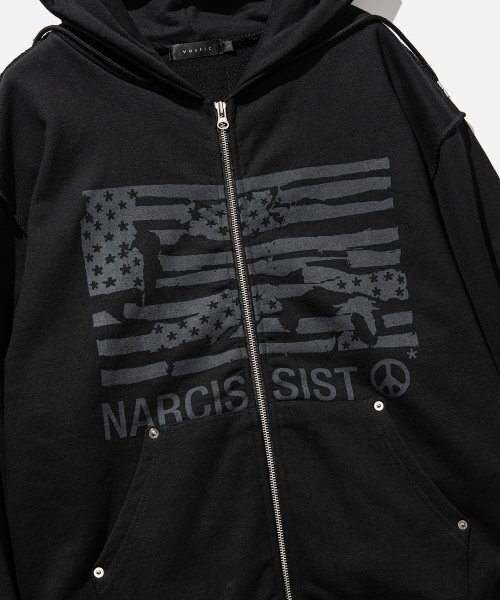 VASTIC(バスティック)の「フラッグフードパーカー ジップアップ_ブラック(パーカー・メンズ・その他・LARGE/MEDIUM)」の5枚目の写真