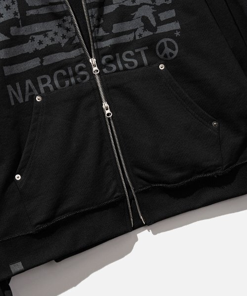 VASTIC(バスティック)の「フラッグフードパーカー ジップアップ_ブラック(パーカー・メンズ・その他・LARGE/MEDIUM)」の6枚目の写真