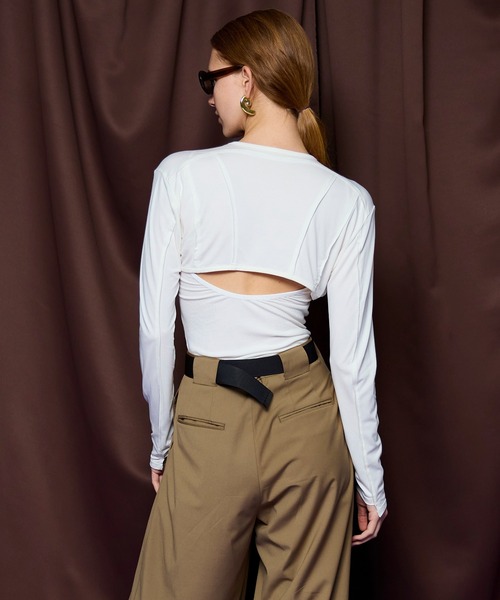 MAISON SPECIAL(メゾンスペシャル)の「Piercing Ring Short Bolero/ピアスリングショートボレロ(カーディガン/ボレロ・レディース・ホワイト/ブルー/チャコールグレー・FREE)」の12枚目の写真