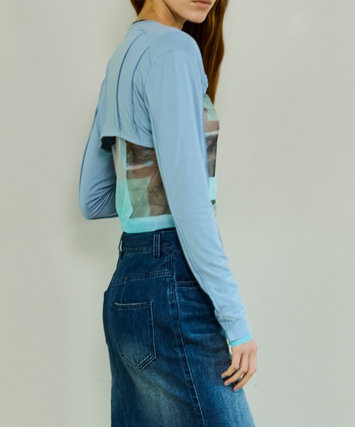 MAISON SPECIAL(メゾンスペシャル)の「Piercing Ring Short Bolero/ピアスリングショートボレロ(カーディガン/ボレロ・レディース・ホワイト/ブルー/チャコールグレー・FREE)」の16枚目の写真