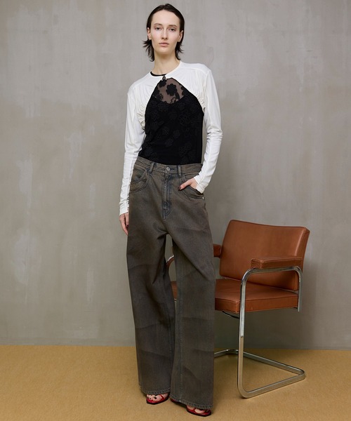 MAISON SPECIAL(メゾンスペシャル)の「Piercing Ring Short Bolero/ピアスリングショートボレロ(カーディガン/ボレロ・レディース・ホワイト/ブルー/チャコールグレー・FREE)」の5枚目の写真