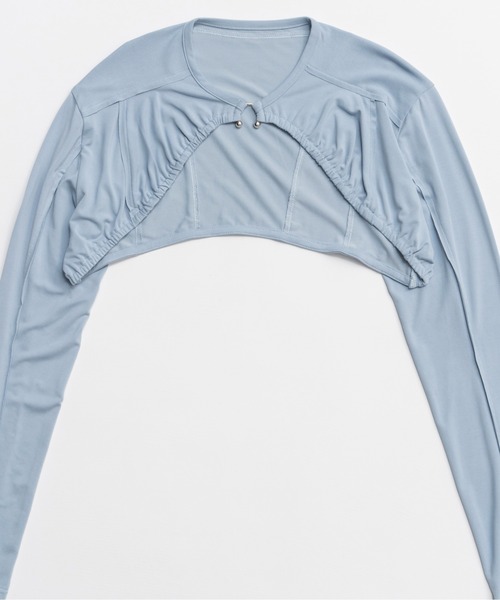 MAISON SPECIAL(メゾンスペシャル)の「Piercing Ring Short Bolero/ピアスリングショートボレロ(カーディガン/ボレロ・レディース・ホワイト/ブルー/チャコールグレー・FREE)」の22枚目の写真