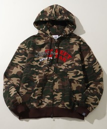 【VISION STREET WEAR/ヴィジョンストリートウェア】Felt Arch ZIP Hoodie/フェルト パッチワークロゴ 配色 パーカー フーディー