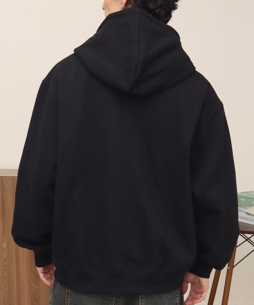 VISION STREET WEAR(ヴィジョンストリートウェア)の「【VISION STREET WEAR/ヴィジョンストリートウェア】Felt Arch ZIP Hoodie/フェルト パッチワークロゴ 配色 パーカー フーディー(パーカー・メンズ・グリーン系その他/ブラック/ライトグレー・L/M/LL)」の4枚目の写真