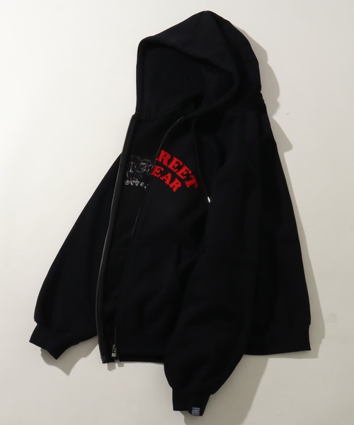 VISION STREET WEAR(ヴィジョンストリートウェア)の「【VISION STREET WEAR/ヴィジョンストリートウェア】Felt Arch ZIP Hoodie/フェルト パッチワークロゴ 配色 パーカー フーディー(パーカー・メンズ・グリーン系その他/ブラック/ライトグレー・L/M/LL)」の13枚目の写真
