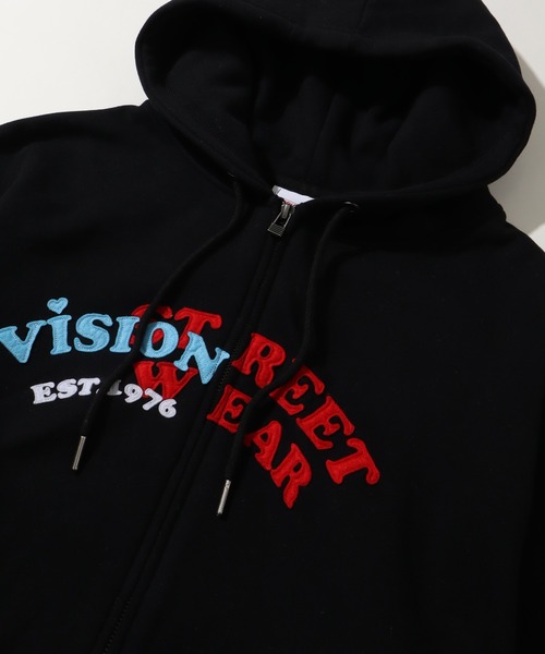 VISION STREET WEAR(ヴィジョンストリートウェア)の「【VISION STREET WEAR/ヴィジョンストリートウェア】Felt Arch ZIP Hoodie/フェルト パッチワークロゴ 配色 パーカー フーディー(パーカー・メンズ・グリーン系その他/ブラック/ライトグレー・L/M/LL)」の20枚目の写真