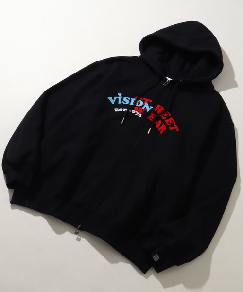 VISION STREET WEAR(ヴィジョンストリートウェア)の「【VISION STREET WEAR/ヴィジョンストリートウェア】Felt Arch ZIP Hoodie/フェルト パッチワークロゴ 配色 パーカー フーディー(パーカー・メンズ・グリーン系その他/ブラック/ライトグレー・L/M/LL)」の17枚目の写真