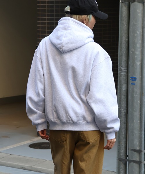 VISION STREET WEAR(ヴィジョンストリートウェア)の「【VISION STREET WEAR/ヴィジョンストリートウェア】Felt Arch ZIP Hoodie/フェルト パッチワークロゴ 配色 パーカー フーディー(パーカー・メンズ・グリーン系その他/ブラック/ライトグレー・L/M/LL)」の9枚目の写真