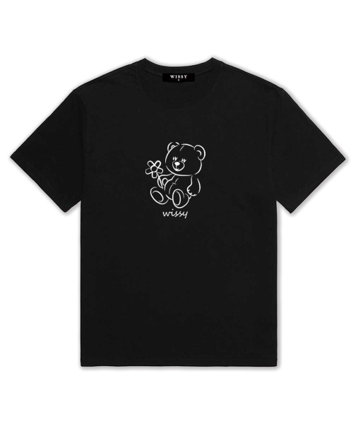 WISSY(ウィッシー)の「フラワーベア 半袖Tシャツ (WS022) ブラック(Tシャツ/カットソー・レディース・その他・XX-LARGE/SMALL/MEDIUM/LARGE/X-LARGE)」の2枚目の写真