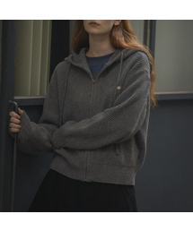 Daily hood zip up knit cardigan_[2color]
