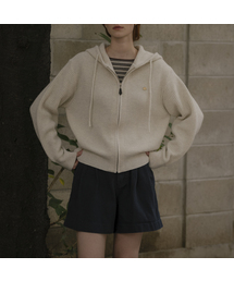 Daily hood zip up knit cardigan_[2color]
