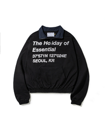 Express Holiday（エクスプレスホリデー）の「ホリデーエッセンシャルハーフジップ_ブラック（スウェット）」