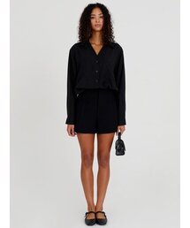 POCKET TENCEL BLOUSE BLACK