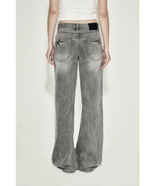 STRAIGHT CAT WASHING DENIM PANTS GRAY（デニムパンツ）｜SYNERJYN