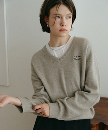 MAKE A TOAST（メイクアトースト）の「Raccoon V-neck Pullover Knit Gray MBEFNT004GR（ニット/セーター）」