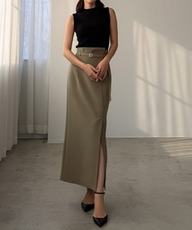 Louere（ルエレ）の「細ベルト付き前スリットタイトスカート（スカート）」