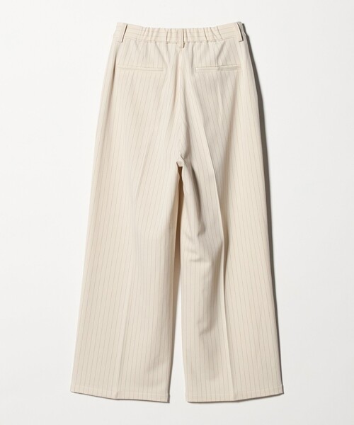セール】裏起毛 ストライプ タックワイドパンツ ‐ウォッシャブル‐＜A