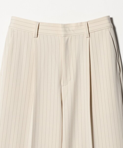 A DAY IN THE LIFE UNITED ARROWS（アデイインザライフユナイテッドアローズ）の「裏起毛 ストライプ タックワイドパンツ ‐ウォッシャブル‐＜A DAY IN THE LIFE＞（スラックス・レディース・グレー系/オフホワイト/ダークブラウン・M/S）」の12枚目の写真