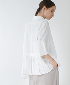 TOGA PULLA/トーガプルラ】Taffeta pleats S/S shirt/タフタプリーツ 