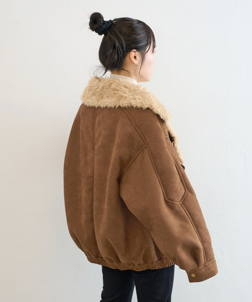 U by SPICK&SPAN（ユーバイスピックアンドスパン）の「FAKESHEARLING B3.5 RIDERS（ブルゾン・レディース・ブラック・36/38）」の11枚目の写真