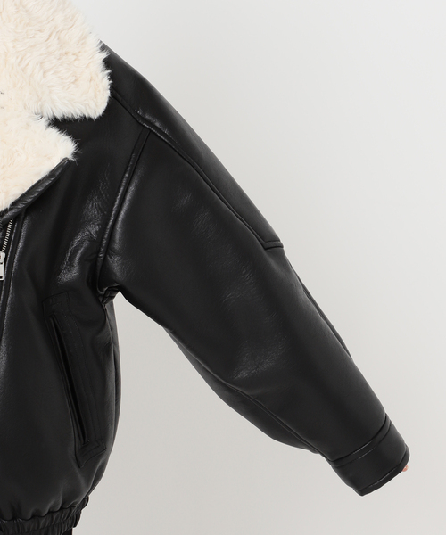 U by SPICK&SPAN（ユーバイスピックアンドスパン）の「FAKESHEARLING B3.5 RIDERS（ブルゾン・レディース・ブラック・36/38）」の18枚目の写真