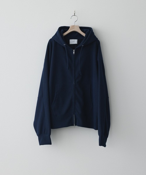 remer（リメール）の「ハイゲージプリーツジップパーカー / high gauge pleats zip hoodie（パーカー・メンズ・ブラック系/オリーブ/ダークブルー・SMALL/X-SMALL/LARGE/MEDIUM）」の3枚目の写真