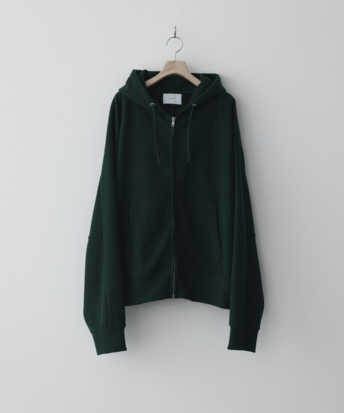 remer（リメール）の「ハイゲージプリーツジップパーカー / high gauge pleats zip hoodie（パーカー・メンズ・ブラック系/オリーブ/ダークブルー・SMALL/X-SMALL/LARGE/MEDIUM）」の2枚目の写真