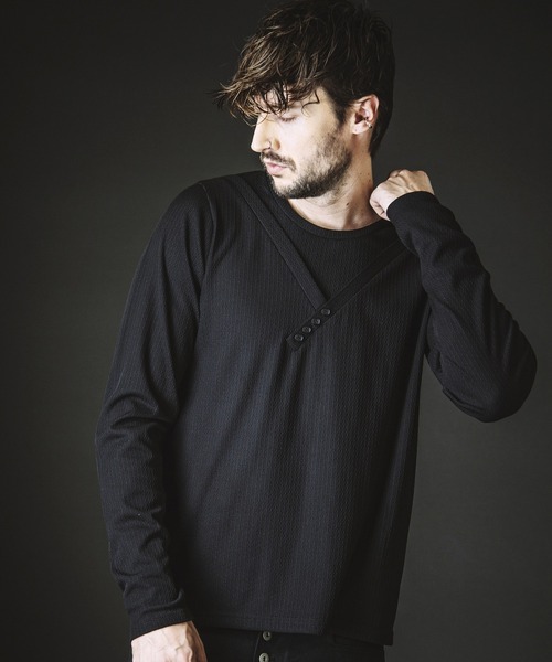 NO ID.（ノーアイディ）の「【NO ID.】Irregular Neck Pullover / イレギュラー ネック プルオーバー（Tシャツ/カットソー・メンズ・グレー/ブラック/ホワイト・2/1）」の18枚目の写真