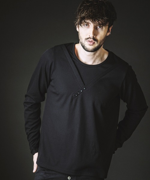 NO ID.（ノーアイディ）の「【NO ID.】Irregular Neck Pullover / イレギュラー ネック プルオーバー（Tシャツ/カットソー・メンズ・グレー/ブラック/ホワイト・2/1）」の14枚目の写真