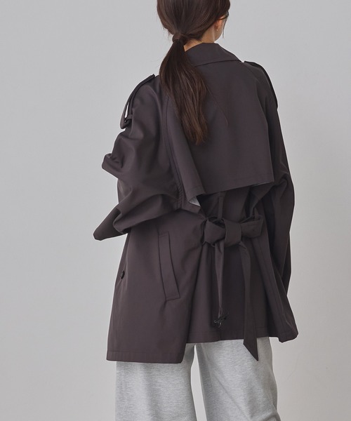 hunch（ハンチ）の「ボンディング ミディ丈トレンチコート（トレンチコート・レディース・ブラウン/ベージュ/チャコール・FREE）」の10枚目の写真