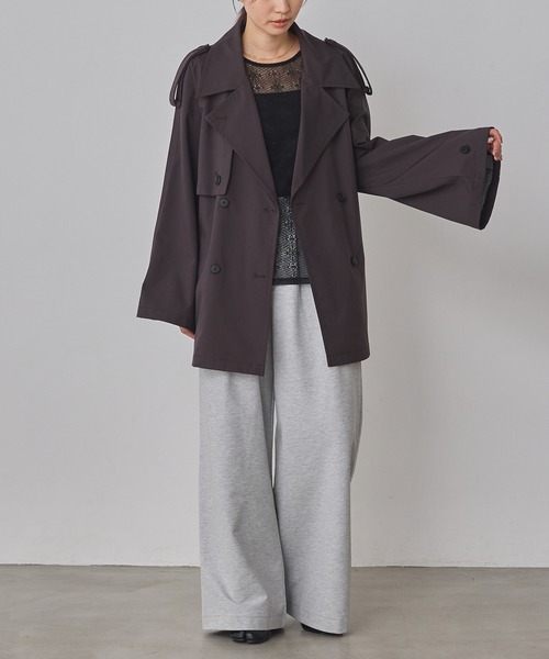 hunch（ハンチ）の「ボンディング ミディ丈トレンチコート（トレンチコート・レディース・ブラウン/ベージュ/チャコール・FREE）」の13枚目の写真