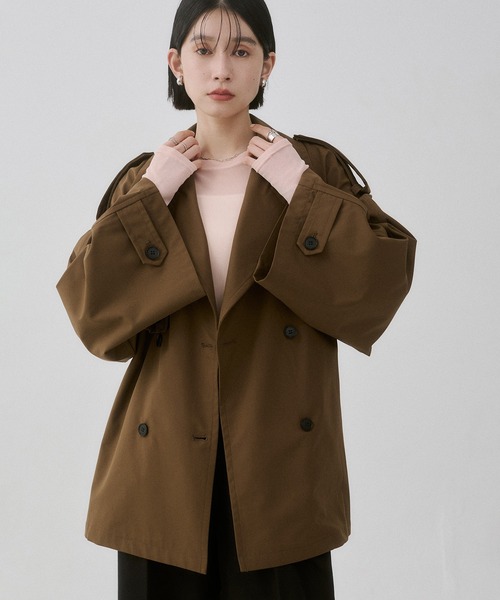 hunch（ハンチ）の「ボンディング ミディ丈トレンチコート（トレンチコート・レディース・ブラウン/ベージュ/チャコール・FREE）」の14枚目の写真