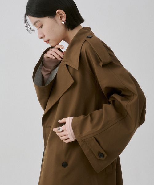 hunch（ハンチ）の「ボンディング ミディ丈トレンチコート（トレンチコート・レディース・ブラウン/ベージュ/チャコール・FREE）」の15枚目の写真