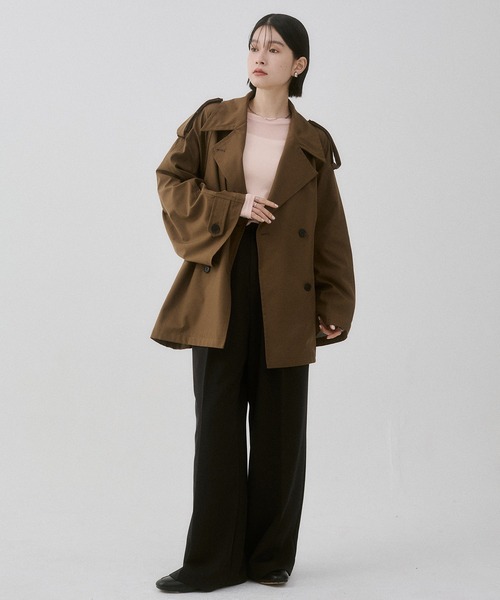 hunch（ハンチ）の「ボンディング ミディ丈トレンチコート（トレンチコート・レディース・ブラウン/ベージュ/チャコール・FREE）」の16枚目の写真