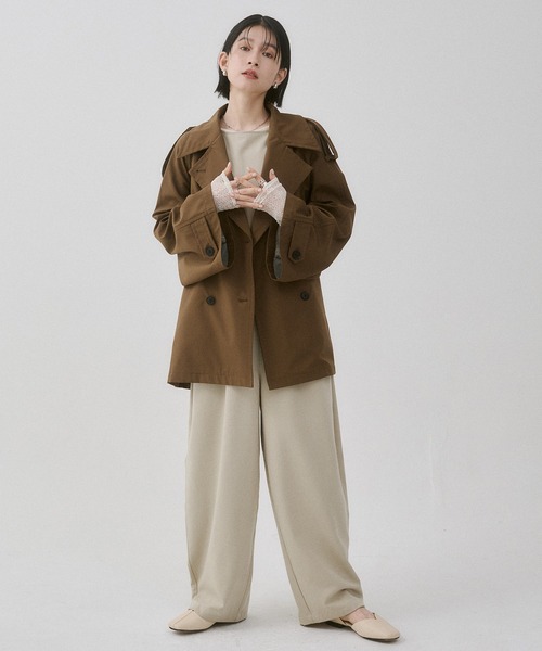 hunch（ハンチ）の「ボンディング ミディ丈トレンチコート（トレンチコート・レディース・ブラウン/ベージュ/チャコール・FREE）」の17枚目の写真