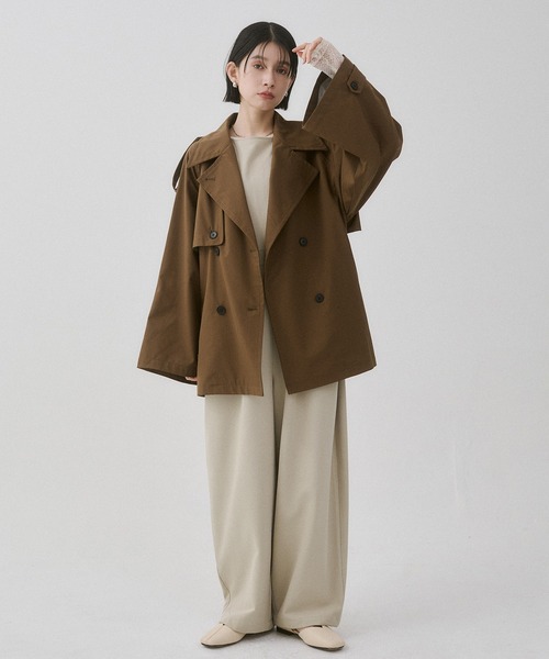 hunch（ハンチ）の「ボンディング ミディ丈トレンチコート（トレンチコート・レディース・ブラウン/ベージュ/チャコール・FREE）」の18枚目の写真
